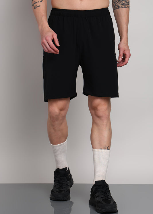 Men’s Nylon Crush Sports Shorts SHORT195(BLACK) – Lightweight Gym, Running & Casual Activewear Shorts