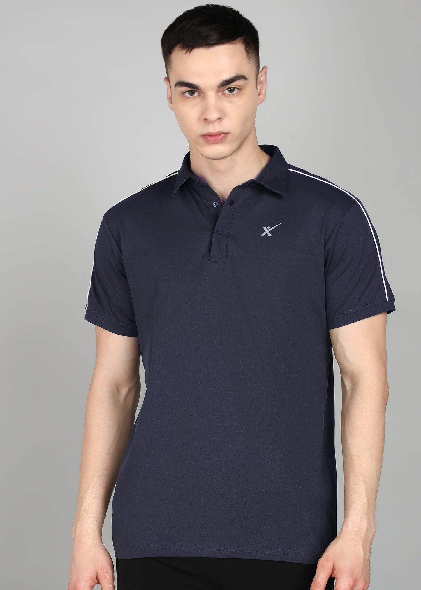 Men’s Oxford Cotton Stretch T-Shirt -TS1020-NAVY