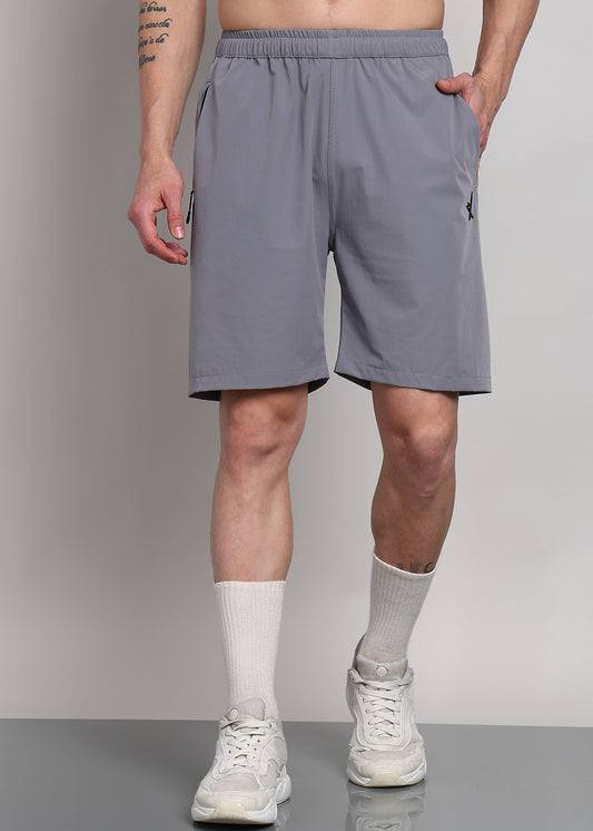 Men’s Nylon Crush Sports Shorts SHORT195(LIGHT GREY) – Lightweight Gym, Running & Casual Activewear Shorts