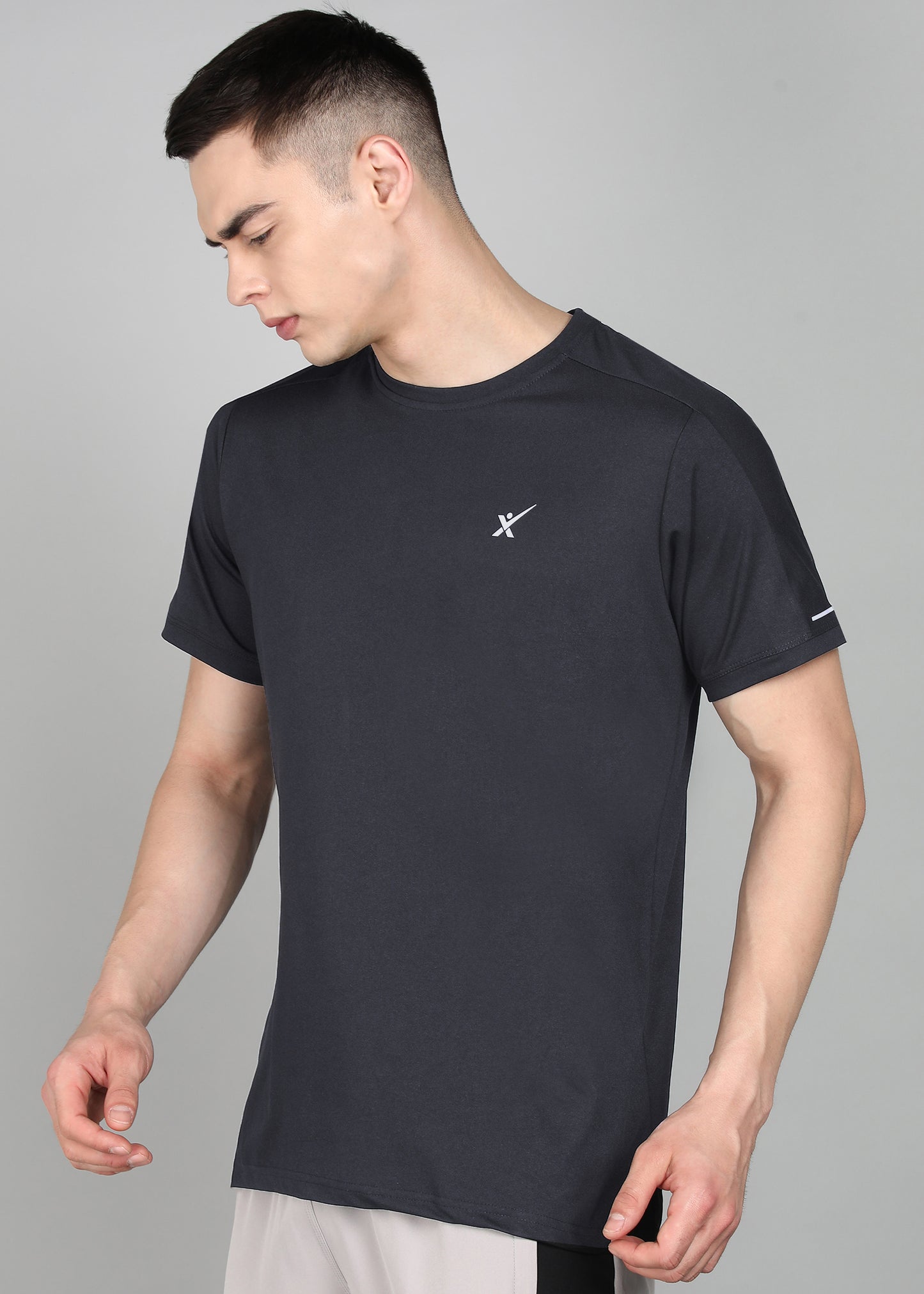 Men’s Oxford Cotton Stretch T-Shirt -TS990-DARK GREY