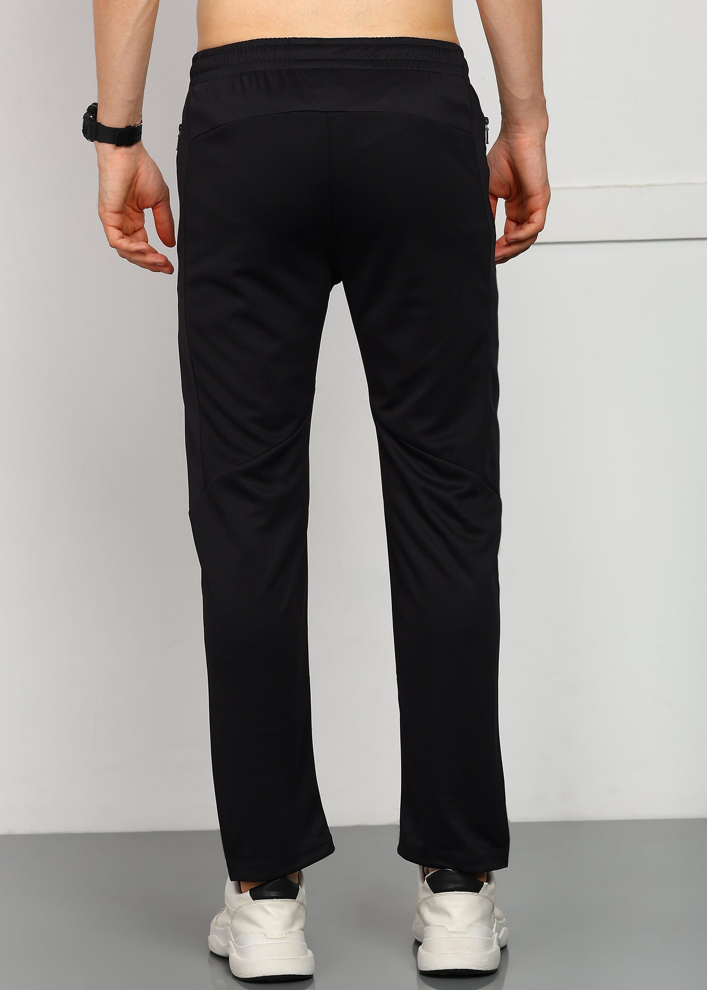 Men’s Dot Knit Trackpants — Relaxed Fit & Comfort - TRACK418-BLACK