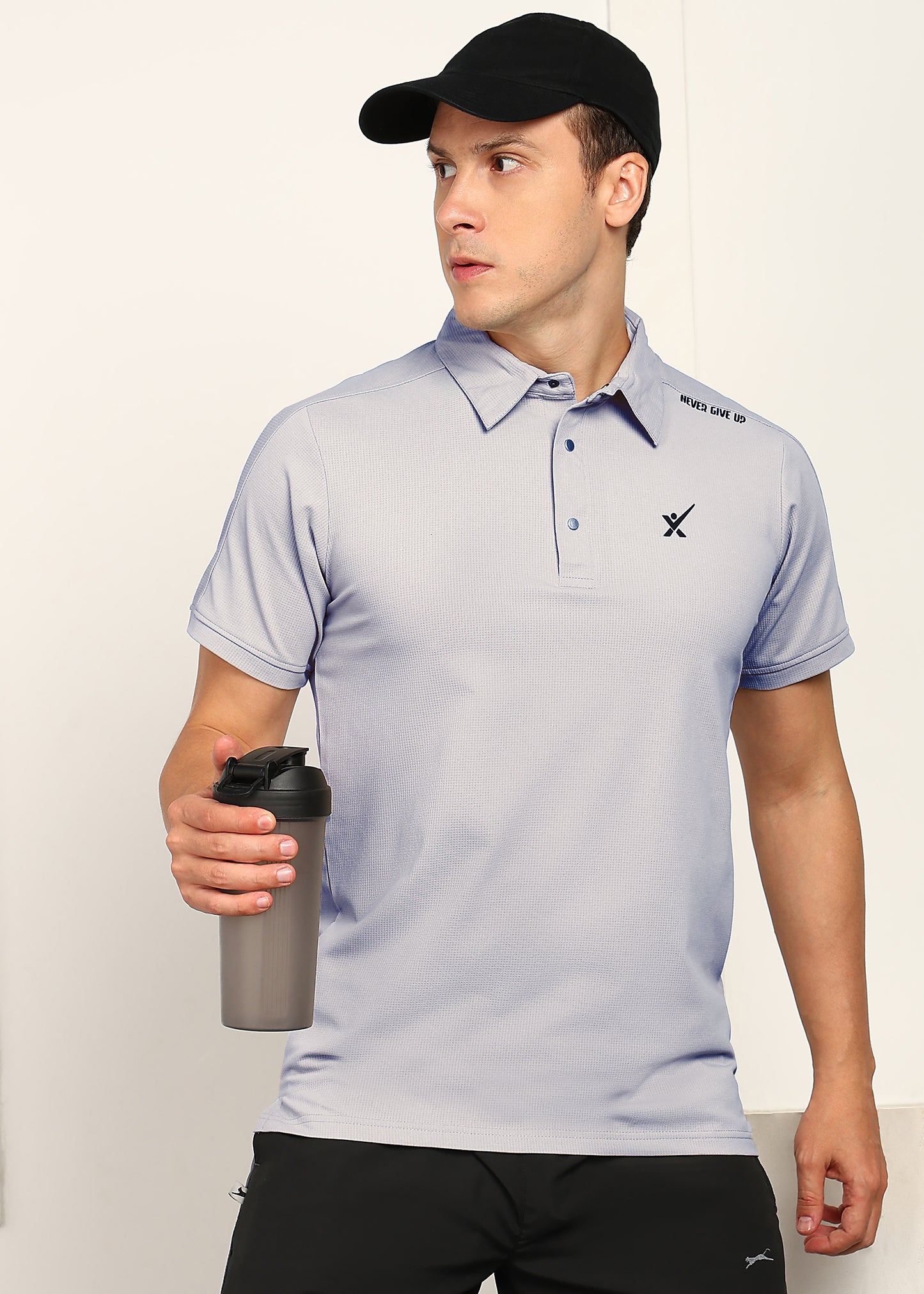 Men’s Casual Cotflex Cube T-Shirt -TS1127-LIGHT GREY