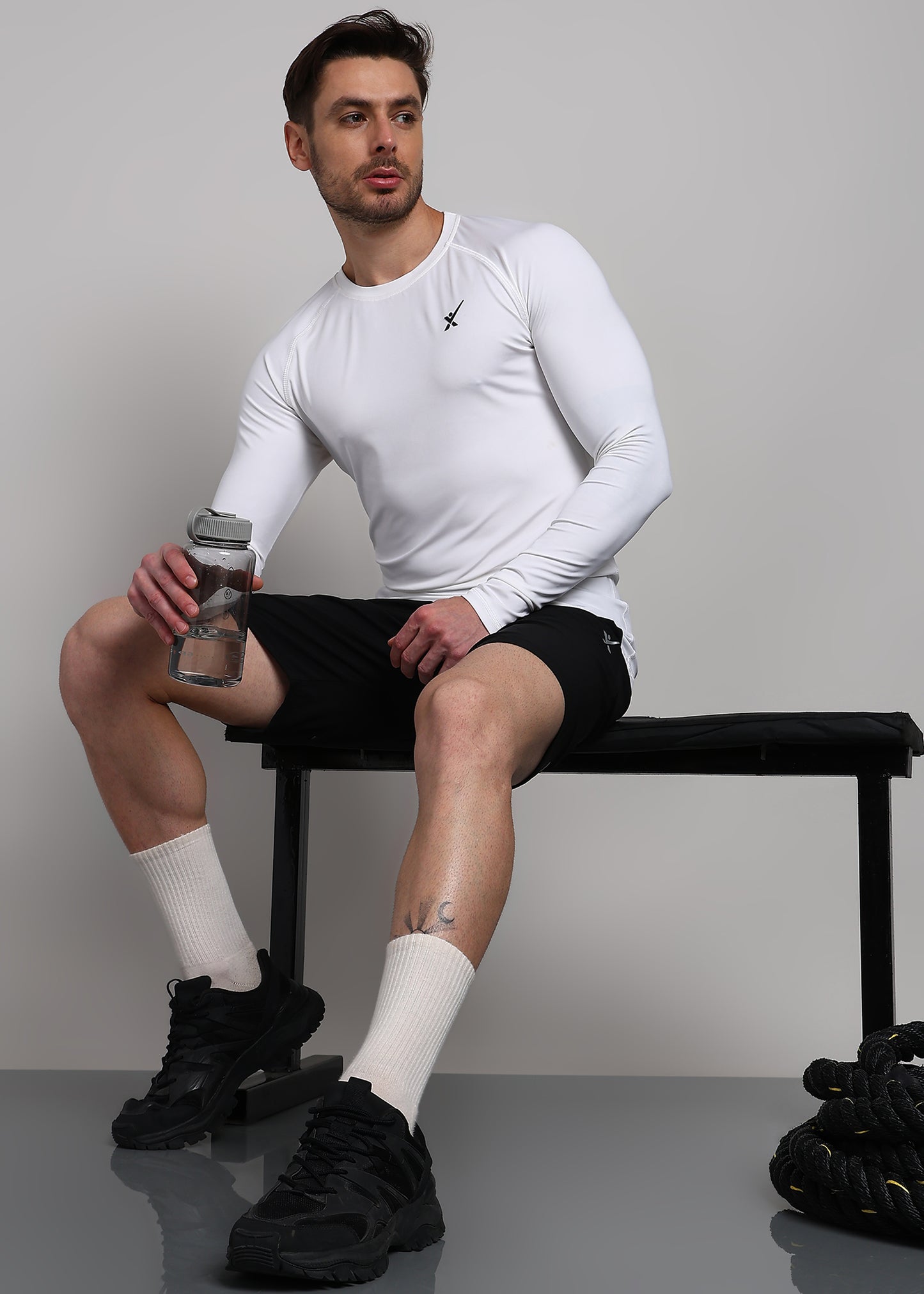 Men’s Compression T-Shirt — Snug Fit & Moisture-Wicking - TS1163-WHITE