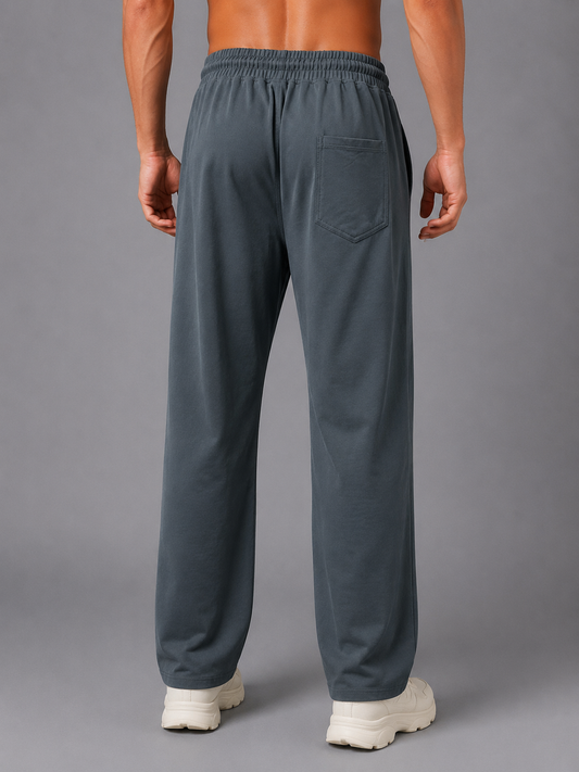Men’s Straight Fit Baggy Sports Trackpant TRACK430(DARK GREY) | Cotflex Dobby Fabric | Gym, Running & Casual Wear Active Bottoms