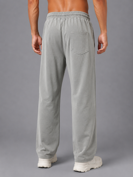 Men’s Straight Fit Baggy Sports Trackpant TRACK430(LIGHT GREY) | Cotflex Dobby Fabric | Gym, Running & Casual Wear Active Bottoms