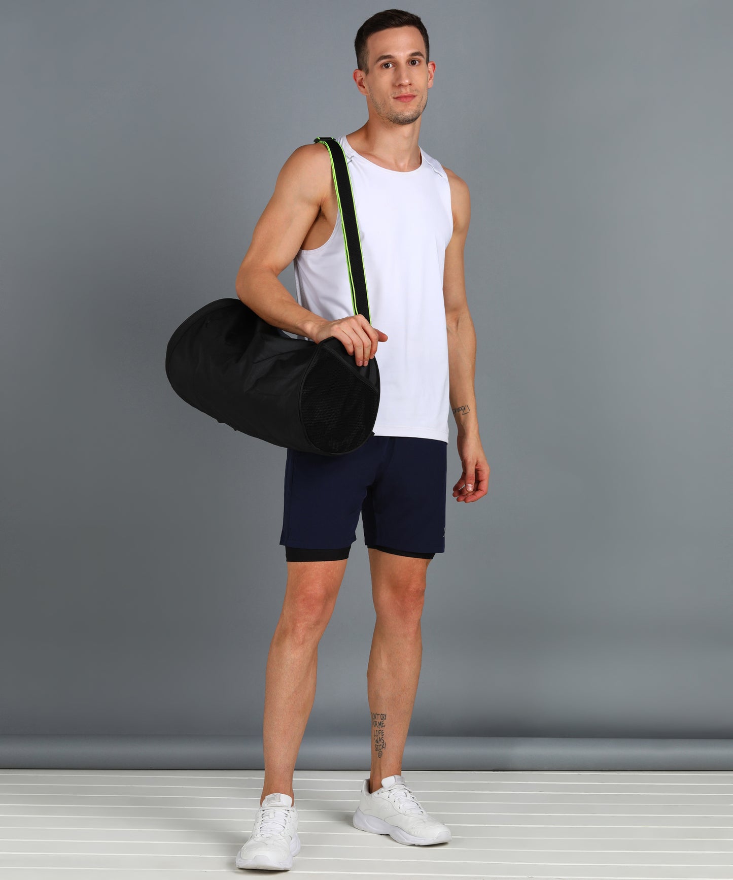 Men’s 2-in-1 Sports Shorts with Inner Tights | Gym, Running & Casual Wear | Article No. SHORT142 - Navy