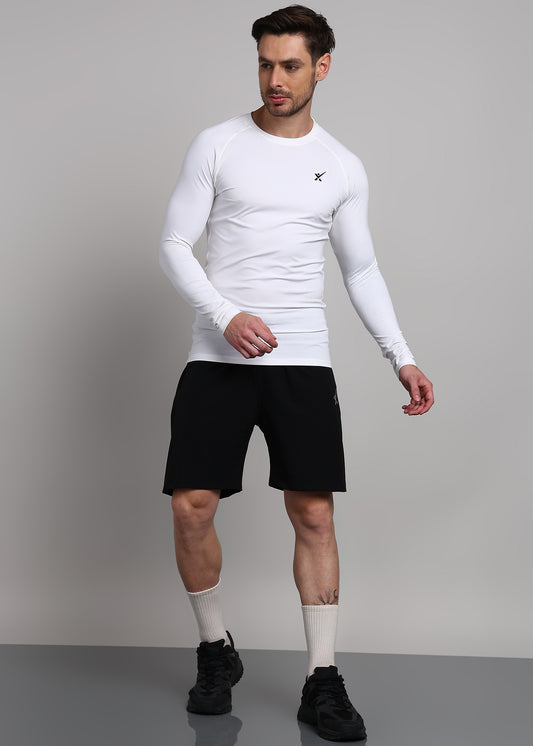 Men’s Compression T-Shirt — Snug Fit & Moisture-Wicking - TS1163-WHITE