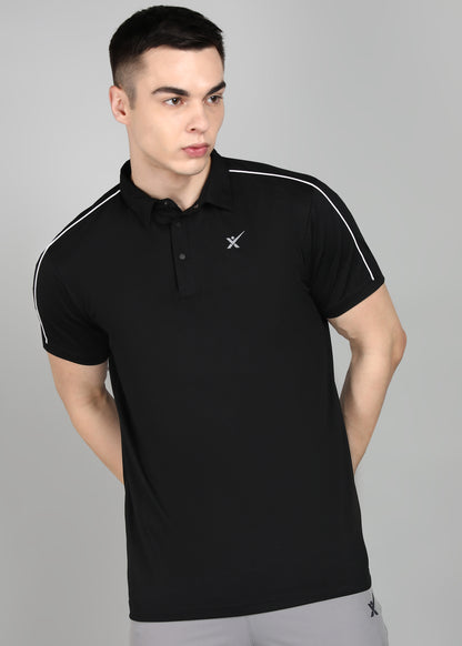 Men’s Oxford Cotton Stretch T-Shirt - TS1020-BLACK
