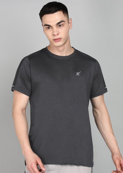 Men’s Oxford Cotton Stretch T-Shirt -TS990-DARK GREY