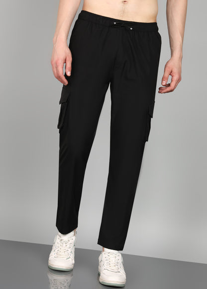 Men’s Trackpants in Cool Cotton Lycra Mix — Relaxed Fit - TRACK399-BLACK