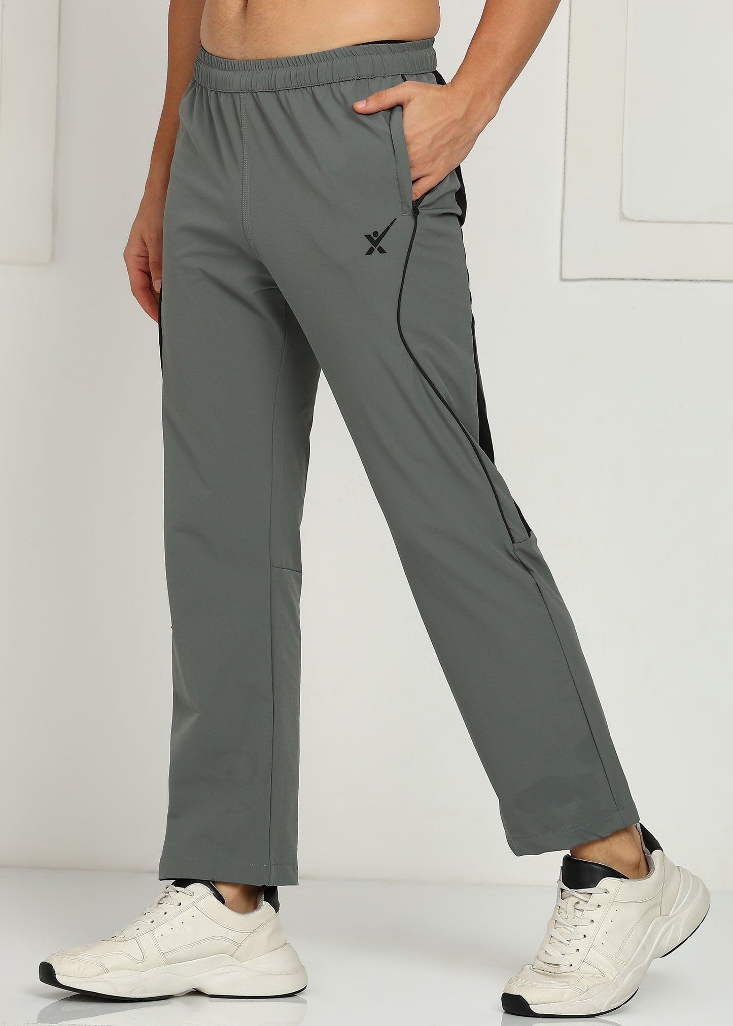 Men’s Nylon Dobby Trackpants — Relaxed Fit & Comfort - TRACK421-LIGHT GREY