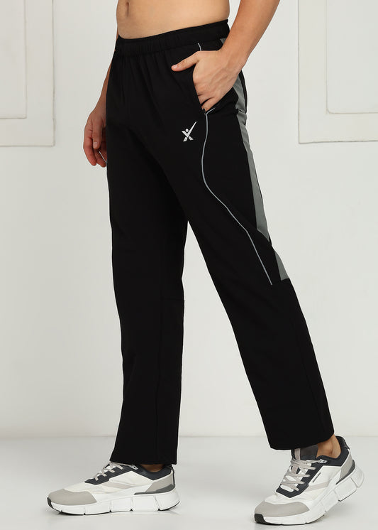 Men’s Nylon Dobby Trackpants — Relaxed Fit & Comfort - TRACK421-BLACK