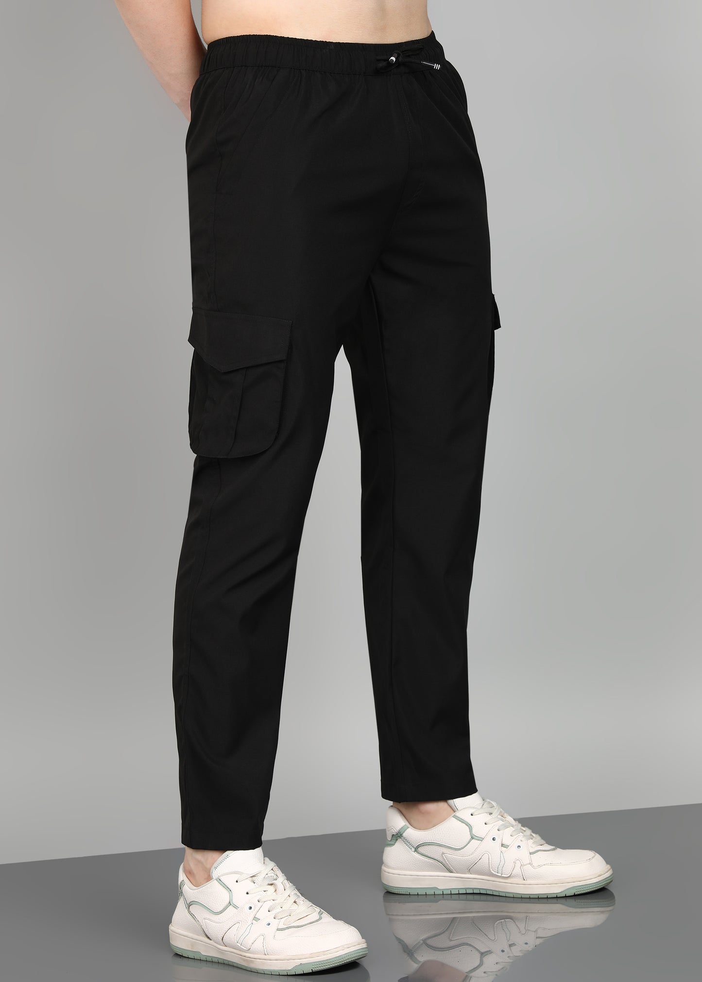 Men’s Trackpants in Cool Cotton Lycra Mix — Relaxed Fit - TRACK399-BLACK