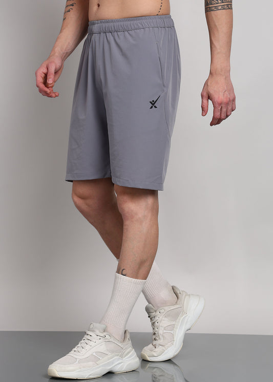 Men’s Nylon Crush Sports Shorts SHORT195(LIGHT GREY) – Lightweight Gym, Running & Casual Activewear Shorts