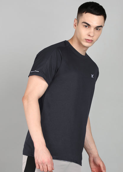 Men’s Oxford Cotton Stretch T-Shirt -TS990-DARK GREY