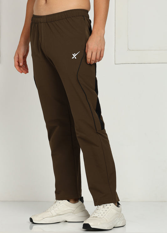 Men’s Nylon Dobby Trackpants — Relaxed Fit & Comfort - TRACK421-BROWN
