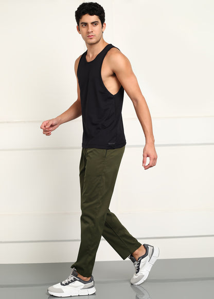 Men’s Cool Cotton Trackpants — Relaxed Fit & Comfort - TRACK412-OLIVE