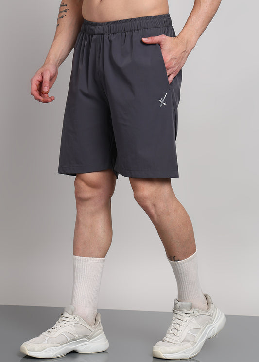 Men’s Nylon Crush Sports Shorts SHORT195(DARK GREY) – Lightweight Gym, Running & Casual Activewear Shorts