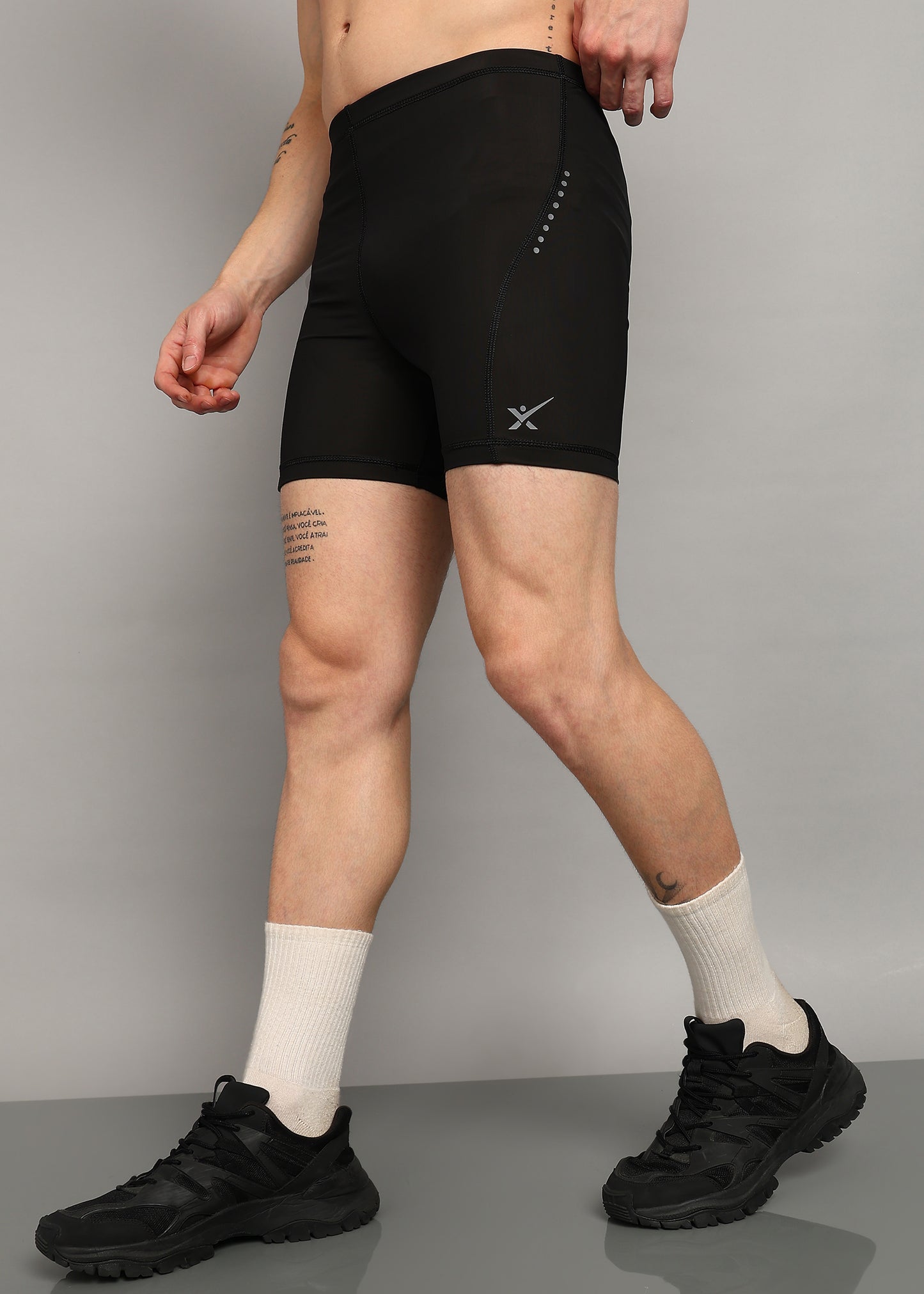 Men’s Nylon Stretch Shorts — Relaxed Fit & Comfort - SHORT187-BLACK