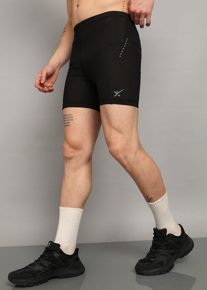 Men’s Nylon Stretch Shorts — Relaxed Fit & Comfort - SHORT187-BLACK