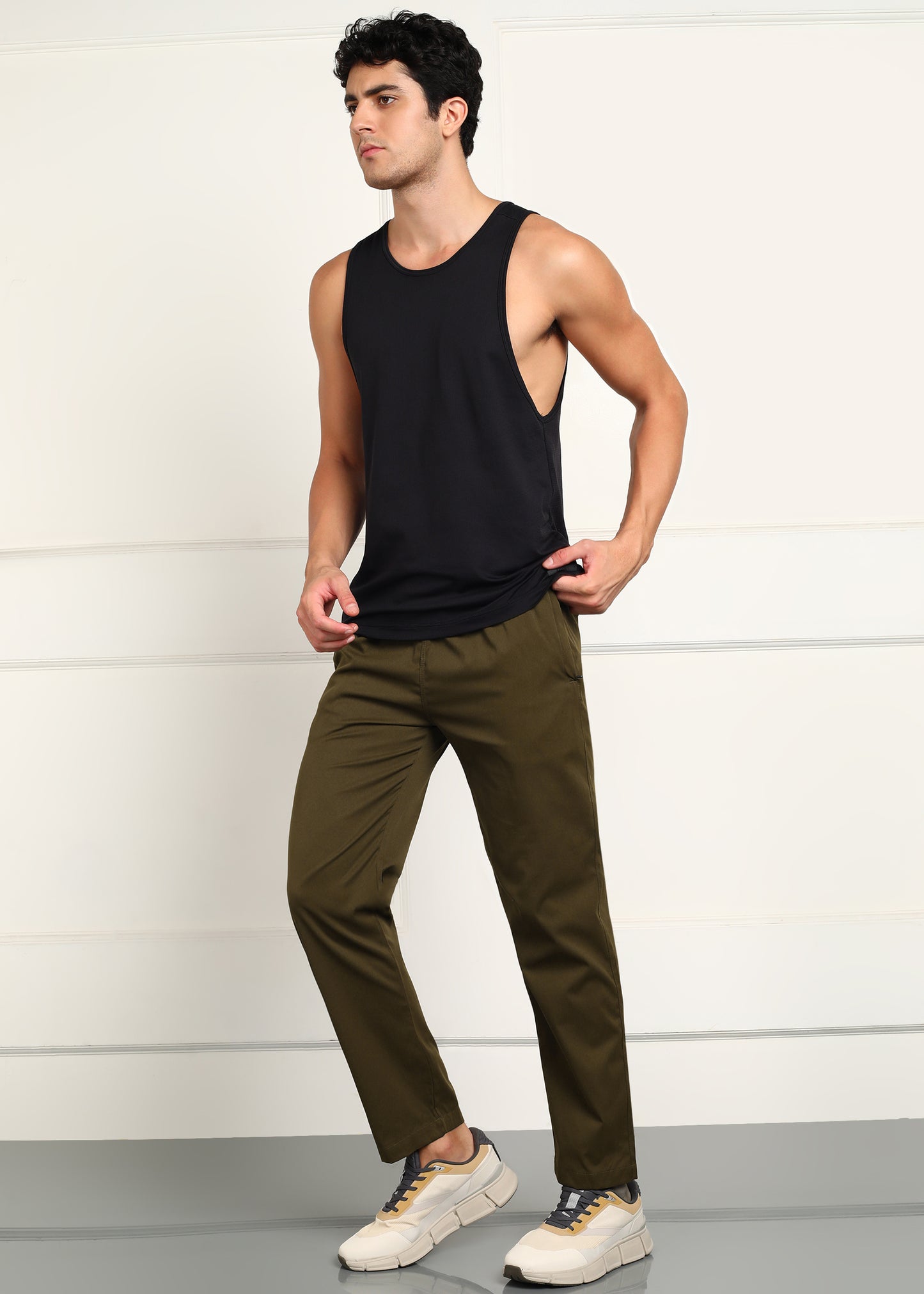 Men’s Cool Cotton Trackpants — Relaxed Fit & Comfort - TRACK412-KHAKI