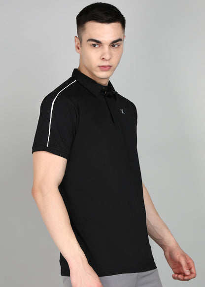 Men’s Oxford Cotton Stretch T-Shirt - TS1020-BLACK