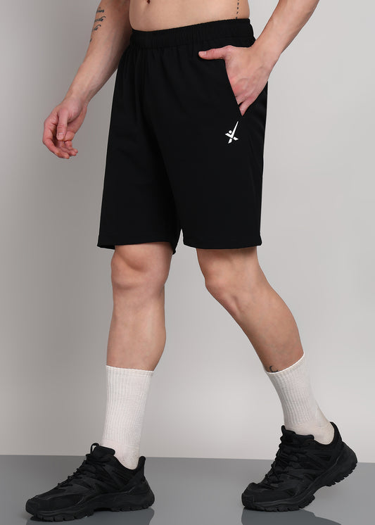 Men’s Nylon Crush Sports Shorts SHORT195(BLACK) – Lightweight Gym, Running & Casual Activewear Shorts