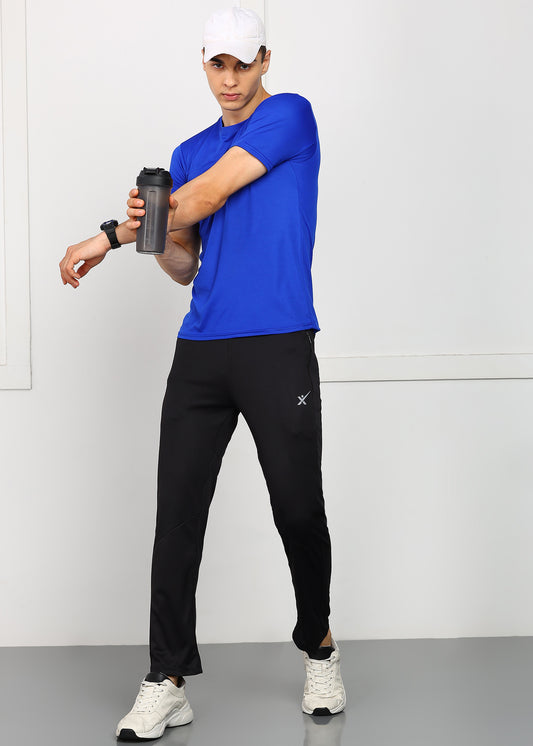 Men’s Dot Knit Trackpants — Relaxed Fit & Comfort - TRACK418-BLACK