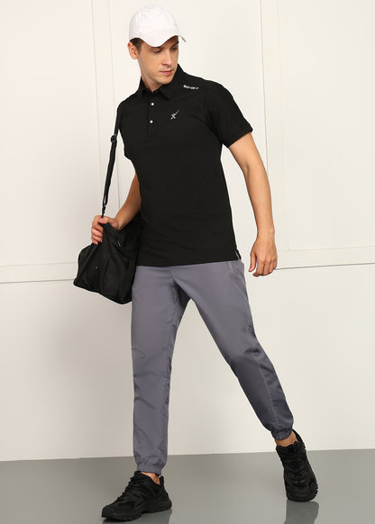 Men’s Casual Cotflex Cube T-Shirt - TS1127-BLACK