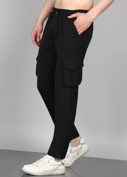 Men’s Trackpants in Cool Cotton Lycra Mix — Relaxed Fit - TRACK399-BLACK