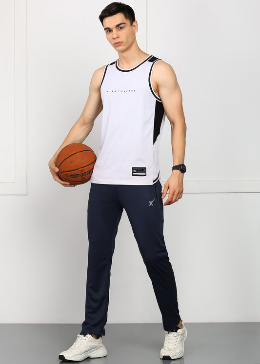 Men’s Dot Knit Trackpants — Relaxed Fit & Comfort - TRACK418-NAVY