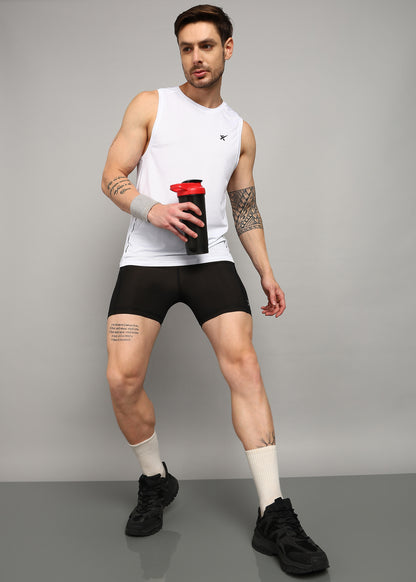 Men’s Nylon Stretch Shorts — Relaxed Fit & Comfort - SHORT187-BLACK