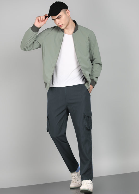 Men’s Cool Cotton Cargo Trackpants — 4 Pockets & Casual Fit - TRACK399_DARK GREY