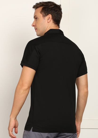Men’s Casual Cotflex Cube T-Shirt - TS1127-BLACK