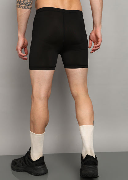 Men’s Nylon Stretch Shorts — Relaxed Fit & Comfort - SHORT187-BLACK