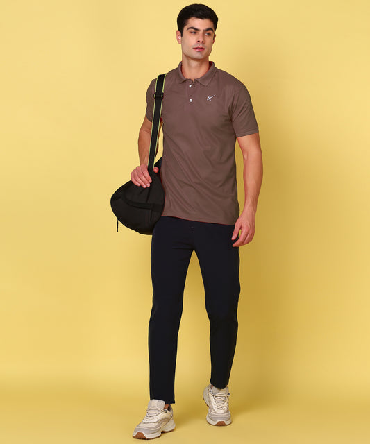 Men’s Matty Knit T-Shirt — Soft & Everyday Wear - TS814-BROWN