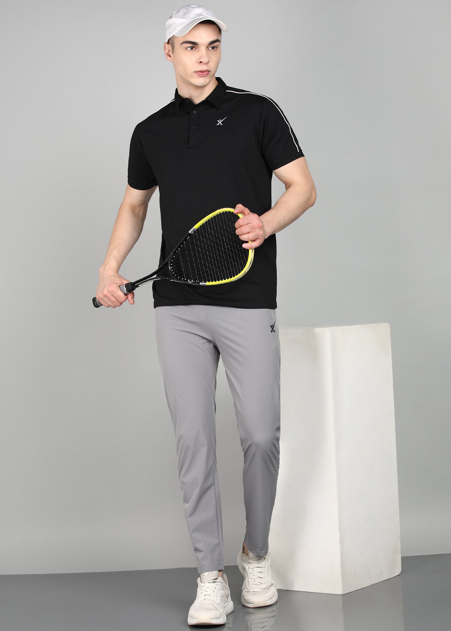 Men’s Oxford Cotton Stretch T-Shirt - TS1020-BLACK