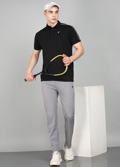 Men’s Oxford Cotton Stretch T-Shirt - TS1020-BLACK