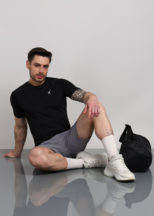 Men’s Compression T-Shirt — Snug Fit & Moisture-Wicking - TS1162-BLACK