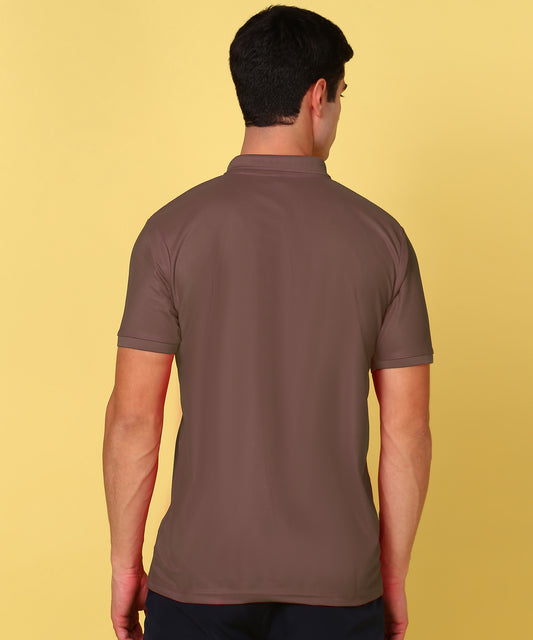 Men’s Matty Knit T-Shirt — Soft & Everyday Wear - TS814-BROWN