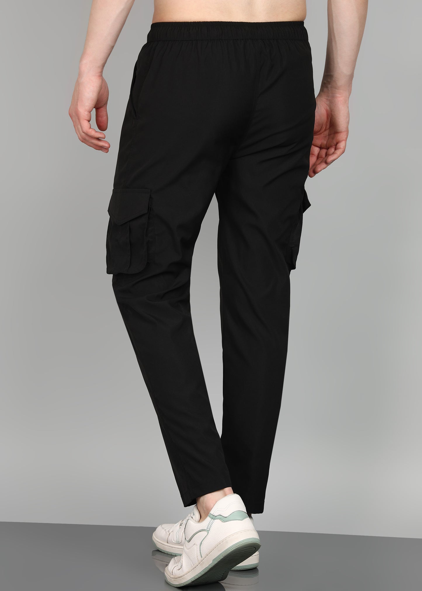 Men’s Trackpants in Cool Cotton Lycra Mix — Relaxed Fit - TRACK399-BLACK