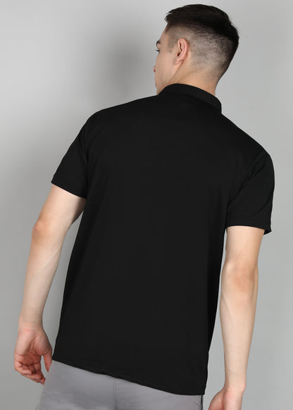Men’s Oxford Cotton Stretch T-Shirt - TS1020-BLACK