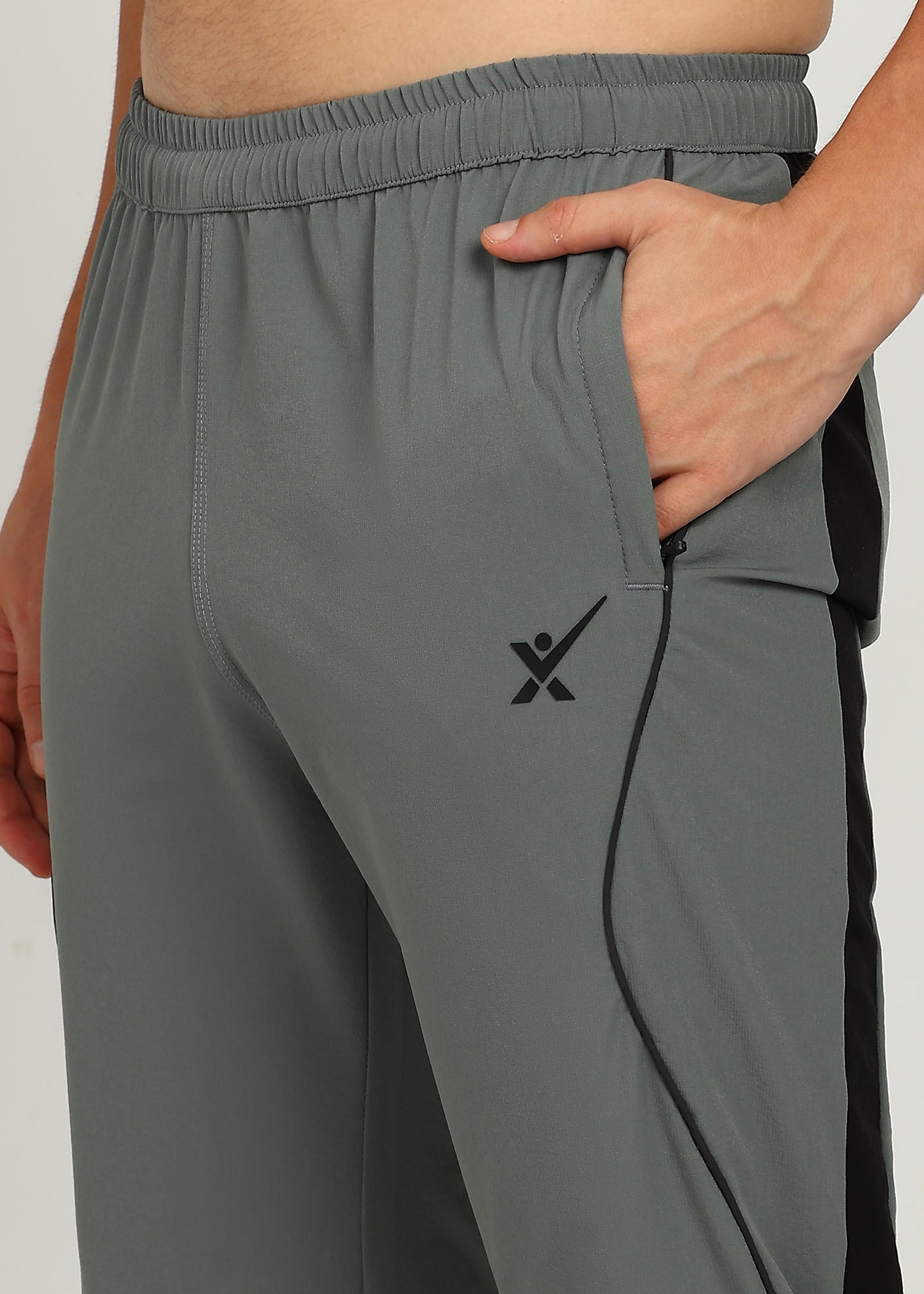 Men’s Nylon Dobby Trackpants — Relaxed Fit & Comfort - TRACK421-LIGHT GREY