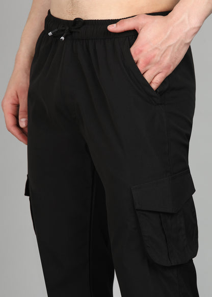 Men’s Trackpants in Cool Cotton Lycra Mix — Relaxed Fit - TRACK399-BLACK