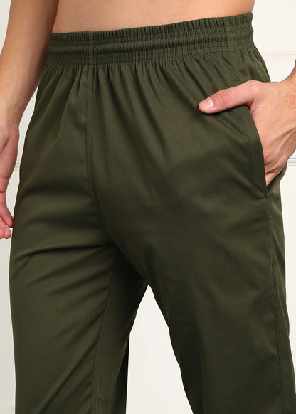 Men’s Cool Cotton Trackpants — Relaxed Fit & Comfort - TRACK412-OLIVE
