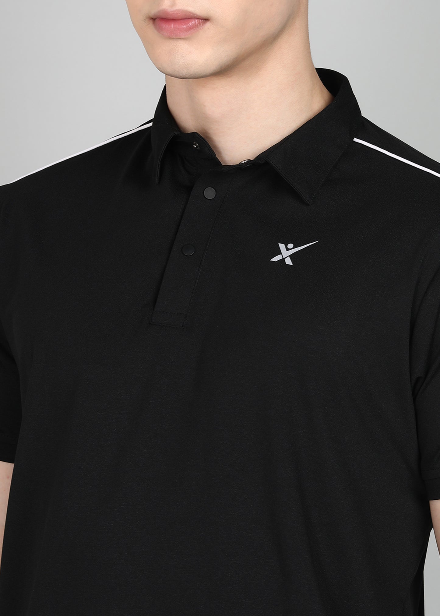 Men’s Oxford Cotton Stretch T-Shirt - TS1020-BLACK