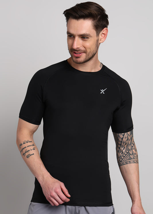 Men’s Compression T-Shirt — Snug Fit & Moisture-Wicking - TS1162-BLACK