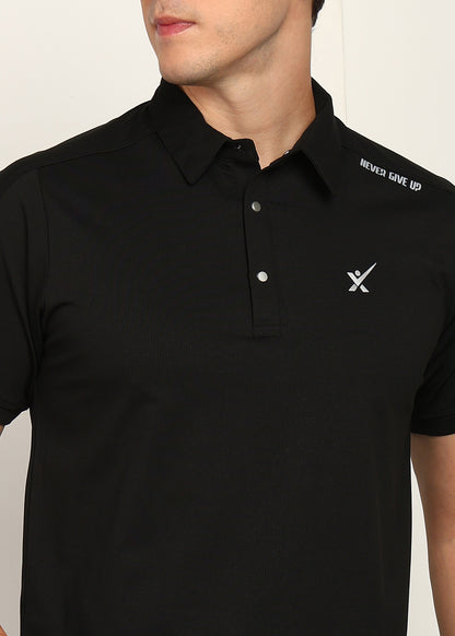 Men’s Casual Cotflex Cube T-Shirt - TS1127-BLACK