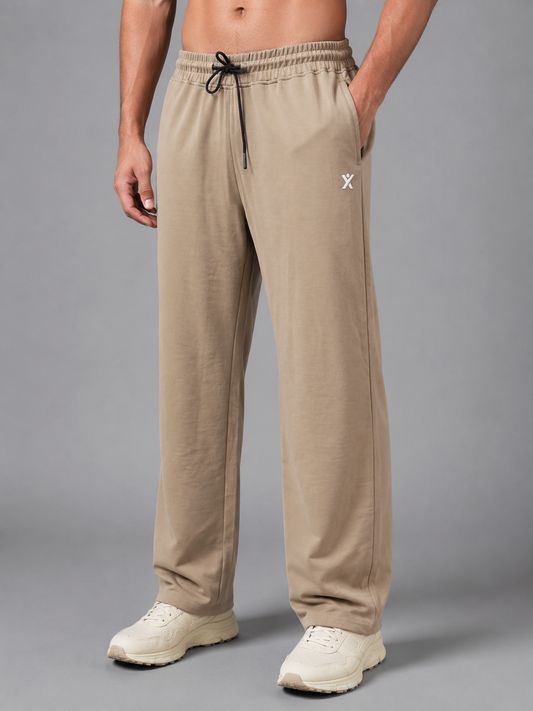 Men’s Straight Fit Baggy Sports Trackpant TRACK430(BROWN) | Cotflex Dobby Fabric | Gym, Running & Casual Wear Active Bottoms