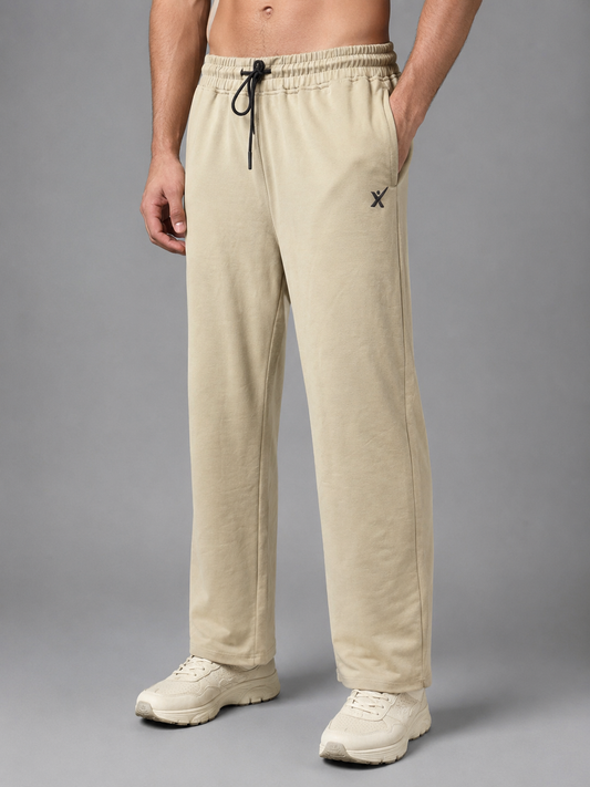 Men’s Straight Fit Baggy Sports Trackpant TRACK430(CAMEL) | Cotflex Dobby Fabric | Gym, Running & Casual Wear Active Bottoms